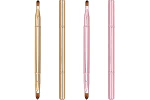 Unaone 2 Pack Lip Brush for Lipstick, Dual-Ended Lip Makeup Brush with Lid, Lipstick Brush for Lip Gloss