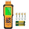 YZTMETER 4-Channel K-Type Temperature Thermometer with LCD Backlight Measurement Range- 328℉-2501℉,YMZMeter Data Logger Comes 4 PCS Thermocouple Probe Sensor -104℉-752 ℉ 9V Battery Included.