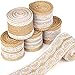 LEOBRO 12 Yards Burlap Ribbon, 6 Rolls Burlap Lace Ribbons in 6 Assorted Styles, Handmade Burlap Ribbons for Crafts, Wedding Decoration, Party Decor, Mason Jars, 2 Yards/Roll
