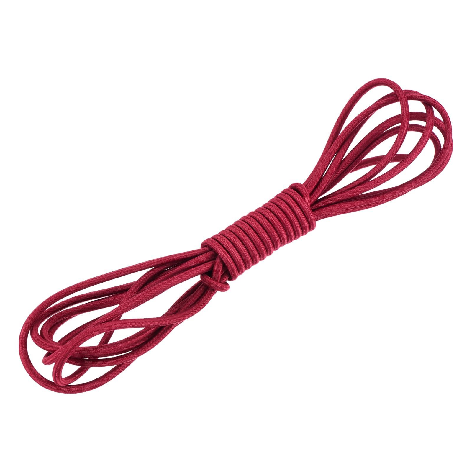 DMiotech 4.8mm Shock Cord, 3 M Deep Red Bungee Cord Tent Pole Shock Cord Round Elastic Kayak Rope Stretch String Marine Grade Heavy Polyester for DIY Projects Tie Downs