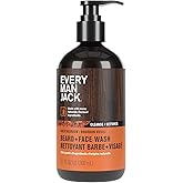 Every Man Jack Beard + Face Wash - Aged Bourbon Fragrance - Deep Cleans, Conditions, and Softens Your Beard and Skin Undernea