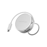 Satechi OntheGo 5-in-1 USB-C Hub, 4K/60Hz HDMI, SD Card Reader, Silver | USB hub, 60W PD pass-through charging, SD card reader, 5 Gbps Type-A/Type-C data, magnetic mount, for MacBook Neo/Air/Pro