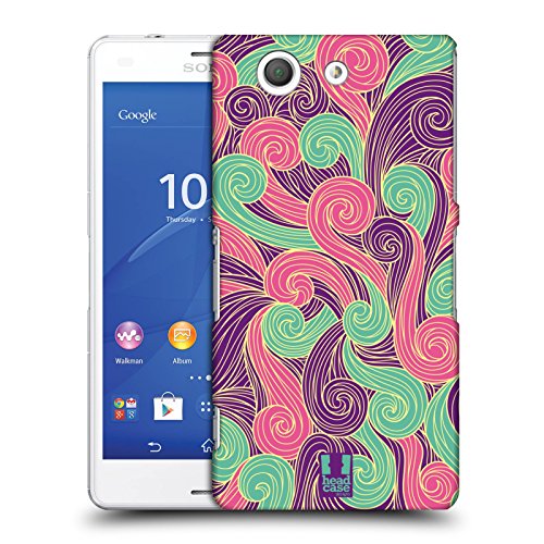 Head Case Designs Purple And Pink Vivid Swirls Hard Back Case Cover for Sony Xperia Z3 Compact / D5803