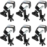 6 Pack Black Small Truss Clamp for 1" OD Tube, DJ Stage Light C Clamp | 30 lbs Capacity