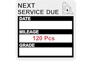 Static Cling Oil Change Stickers for Windshield, 120 Pcs 2x2 Inches No Glue No Residue Clear Next Service Due Reminder Labels for Car Window, Upgraded Transparent Removable Auto Maintenance Sticker