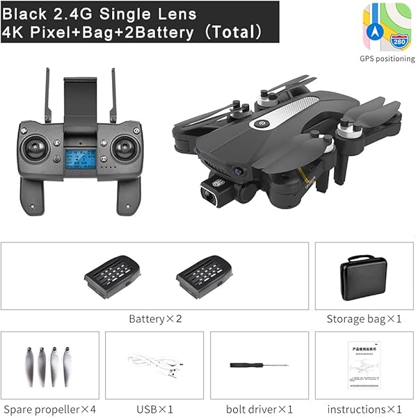 GPS Foldable Drone with 8k ESC Camera Over distance Return One Button Return Smart Follow Gesture PhotoVideo 5g Image Transmission Fixed Point Surround Fixed point Hover Waypoint Flight