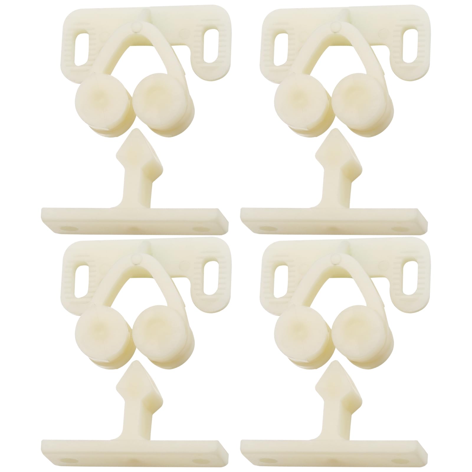 EMSea 4 PCs Plastic Door Catch Latche Stopper Beige 35x14mm for Cabinet Caravan Cupboard Motorhomes Boat Door Retainer Catches Strong Hold Accessories (Type D)