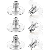 Earring Backs, Kerryjewl 100pcs Flat Earring Backs for Studs/Droopy Ears, Hypoallergenic Secure Earring Backing for Heavy Earring(Silver)