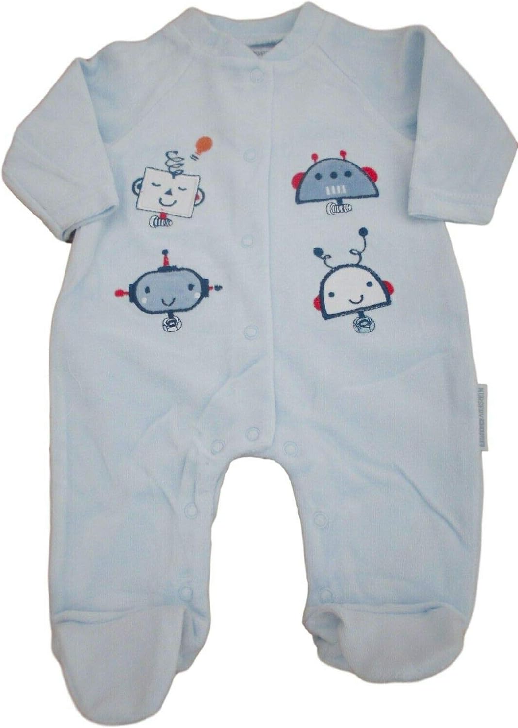 baby boy velour sleepsuit