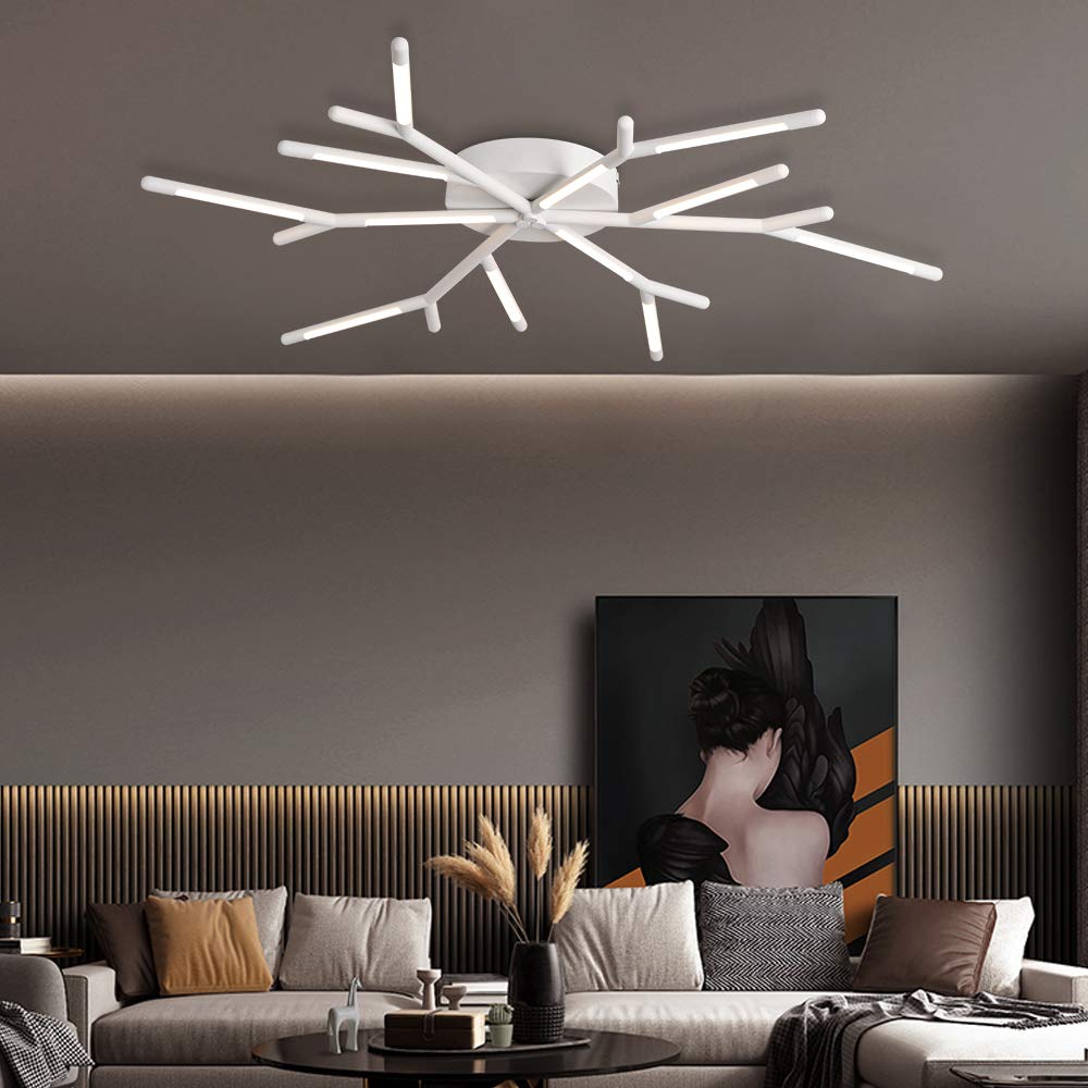LED Ceiling Lights Modern Antler Lamp Aluminum Silicone Material for Living Room Kids Room Study Room 35W 2450 Lumes 3000K Warm White Class A++ Energy Efficiency