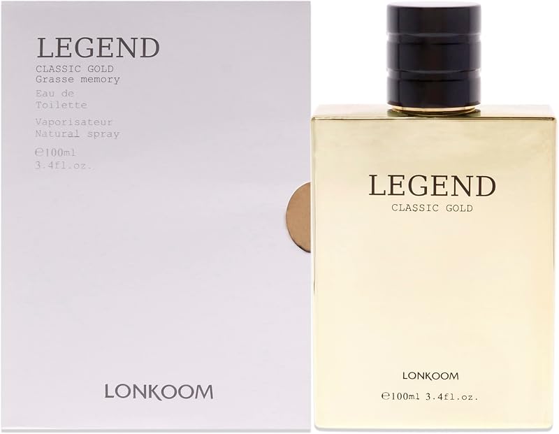 Lonkoom Legend Gold Men EDT Spray 3.4 oz Aromatic Citrus Lavender Woody Moss