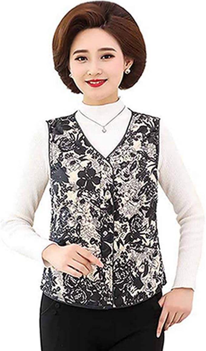 Amazon レディース ダウンジャケット ベストジャケット Vネック インナーダウン ノーカラー 薄手 山ガール レディースファッション 中年 代 30代 40代 50代 軽量 防寒着 シルエット スリム ショート ダウンベスト ベスト 通販