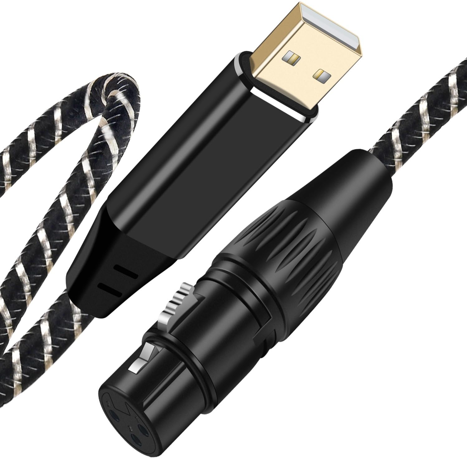 NCGGY USB Microphone Cable, XLR Female to USB Male Mic Link Converter Cable,for Microphones or Recording Karaoke Sing,1M — image 1