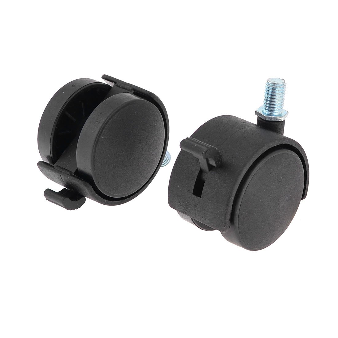 Uxcell Grip Ring Stem Twin Wheel Hooded Caster with Brake