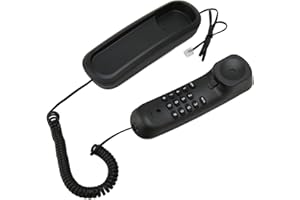 Generic Retro Wall Telephone Corded Home Phone Old Style Mute for Home Office, ABS Material
