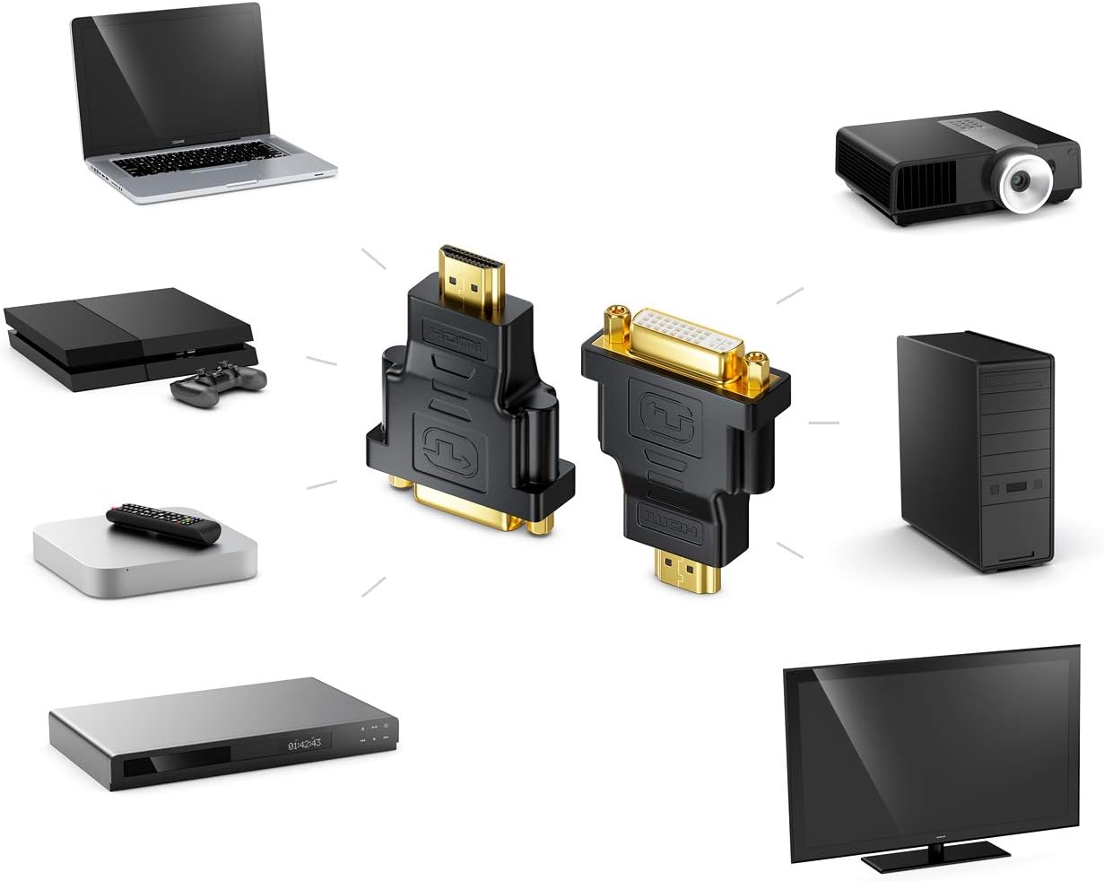 deleyCON MK610 DVI to HDMI Adapter - DVI-HDMI Video Adapter 1920x1200 1080p Full HD - 1 Piece Black, DVI - HDMI - Image 5