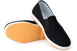 Large Size 38-47 Beef Tendon Bottom Breathable Elastic Mouth Black Cloth Shoes Casual Shoes Men and Women Drivers Single Shoe