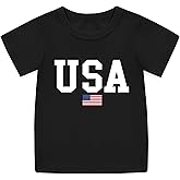 Vivimeng Boys American Flag Shirt Girls USA Shirt 4th of July Kids American Flag Tee USA Jersey Cotton Tops