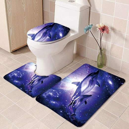 XIRUN Marine Toilette dreiteiliges Badezimmer Set Wohnzimmer Teppich