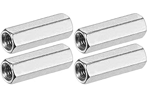 M METERXITY 4-Pack M5 x 0.8-Pitch Hex Coupling Nuts, 25mm/0.98" Length 304 Stainless Steel Fully Threaded Rod Coupling Nut fo
