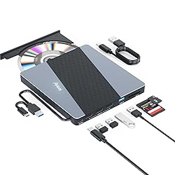 Alxum External CD Drive, 8 in 1 External DVD Drive