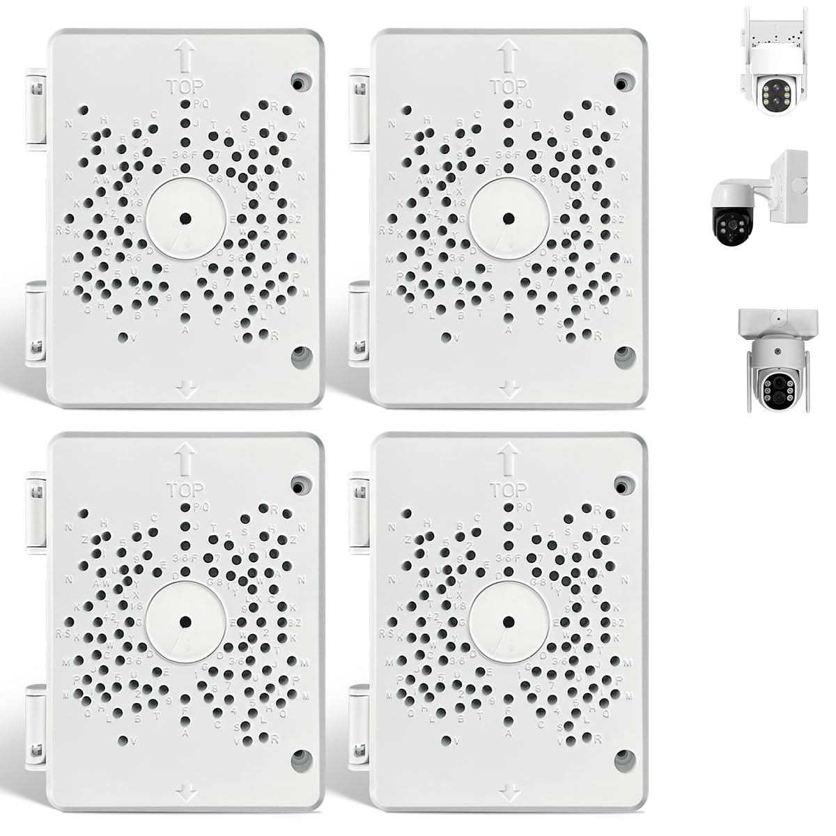 Photo 1 of {Universal Junction Box for Camera} Security Camera Junction Box Hide Cable, Wall Ceiling Mount Bracket for CCTV Cam, Base Boxes for Dome Bullet Outdoor Camera, ABS Plastic Electric Enclosure (4 Pack)