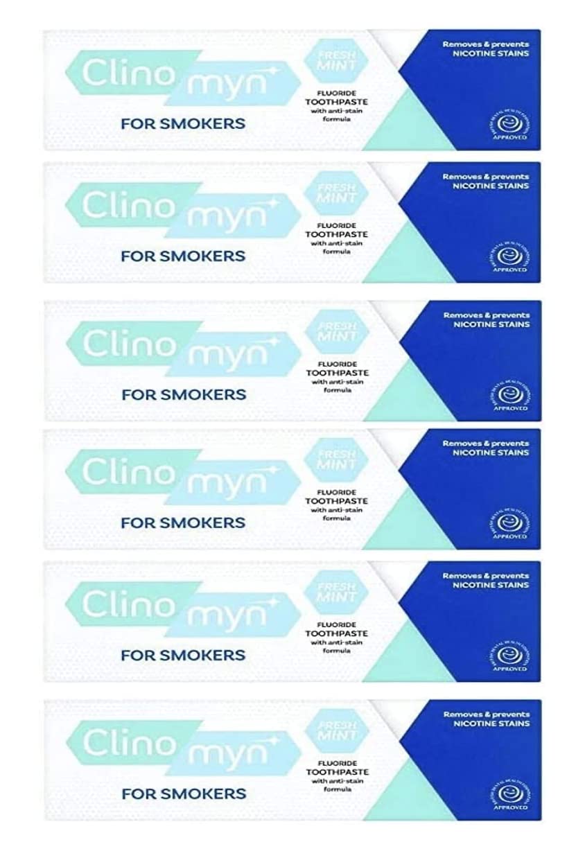 Clinomyn Anti-Stain Flouride Toothpaste for Smokers - Pack of 6