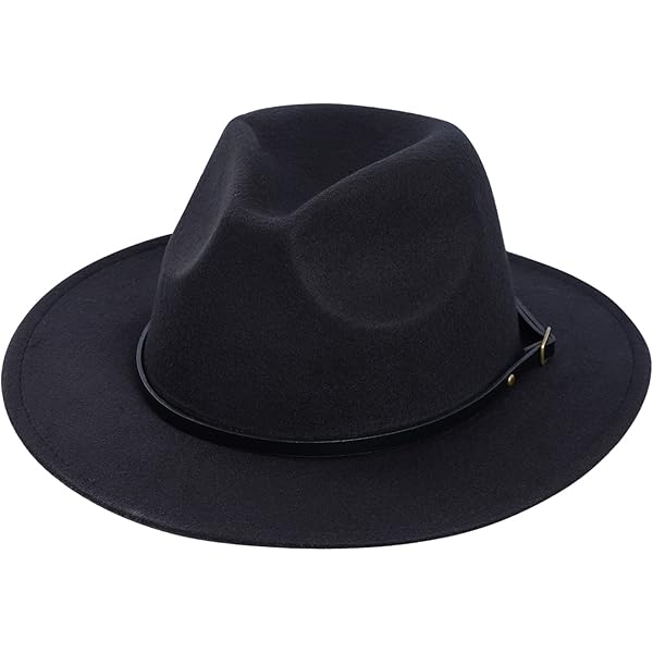 9.5Cm Wide Brim Round Top Hat Solid Color Flat Top Boater Style