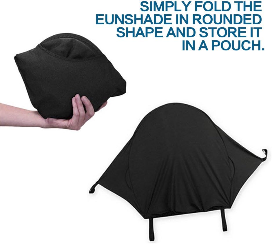 ALIXIN-CP040 Baby Stroller Sun Cover,Baby Carriage Awning,Infant Pushchair Sun Shade Baby Stroller Sun Shield,Baby Stroller Car Seat Has Excellent UV Protection,Sitable for Outdoor Travel(Black) - Image 4