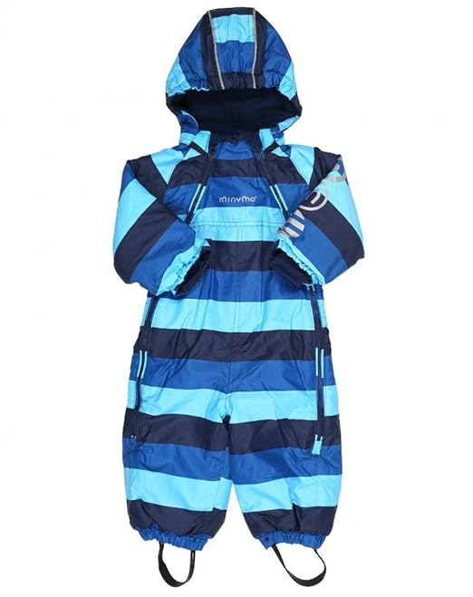 minymo Baby Jungen Schneeoverall, Schneeanzug Le 89 in light blue mit Streifen
