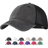 Vintage Washed Soft Crown Baseball Cap Plain Snapback Trucker Hat Men Women Adjustable Distressed Mesh-Back Ball Cap