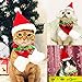 Adorable Cute Cat Dog Christmas Santa Hat and Bow Tie Collar for Cats Kitten Puppy Small Pets, Red and White