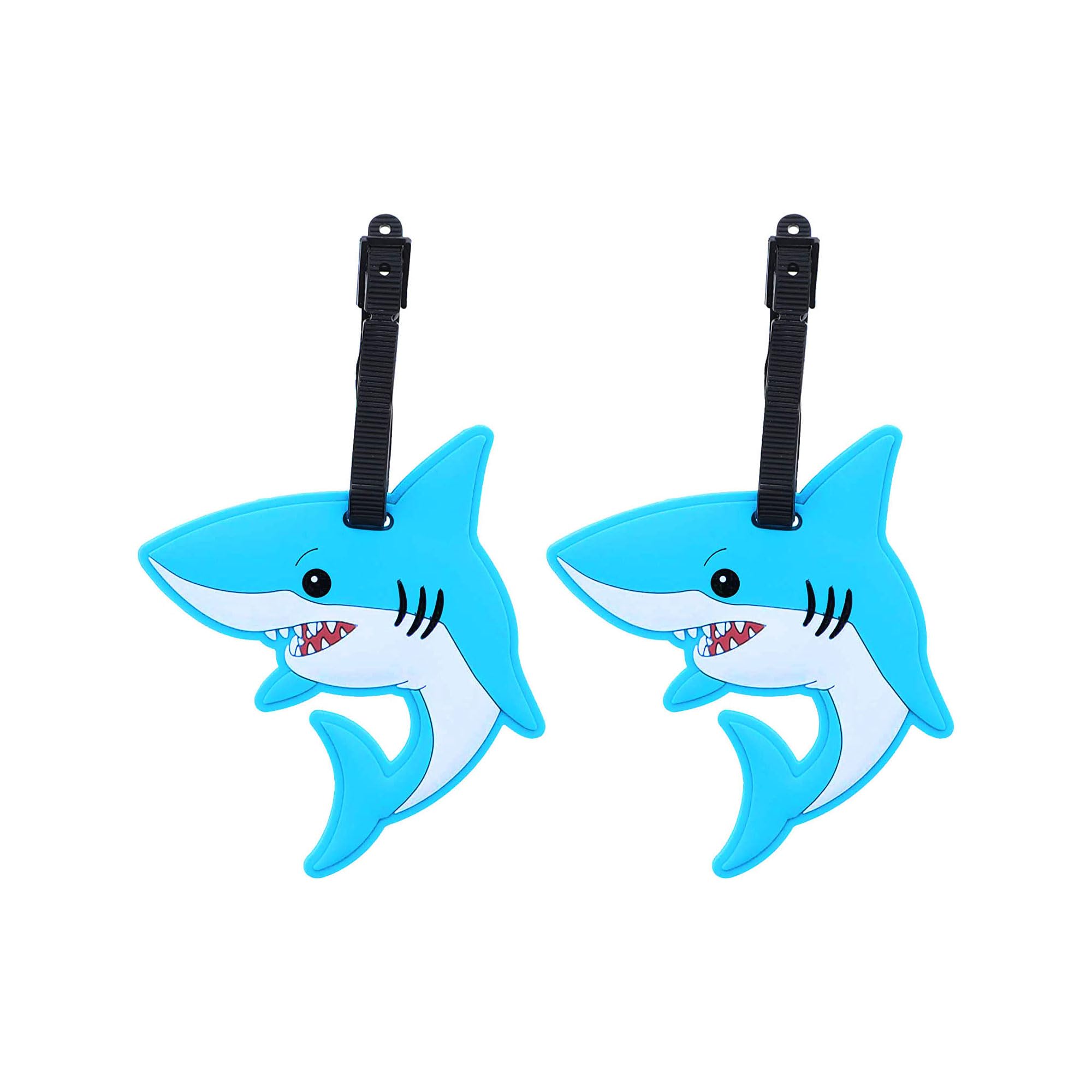 Animal Luggage Tags Cute Suitcase Labels (Set of 2), Shark, OneSize