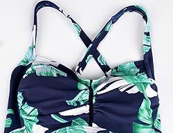 Hilor Women's Tankini Tops Shirred Tummy Control