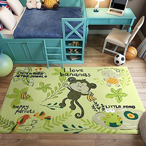 CUTI Cute Cartoon Kids Play Rug Anti-slip Baby Crawl Carpet for Living Room Study Bedroom (47” x 67”, Monkey)