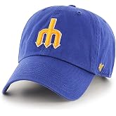 '47 New York Yankees Adjustable Cap Clean Up MLB, Seattle Mariners Blue Cooperstown, One Size