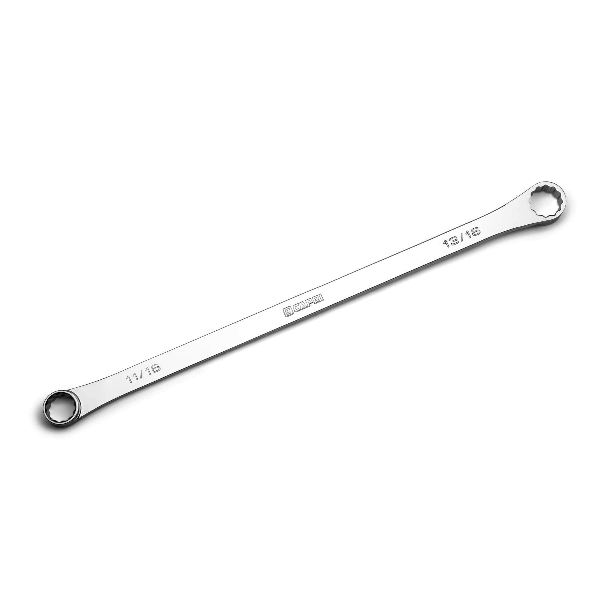 Capri Tools 0 Degree Offset Extra Long Box End Wrench, SAE (11/16" x 13/16") (CP11800-111316)