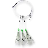 End Game Tackle Company Glow Squid Deep Drop Tilefish Rig, Excellent for Deep Drop Fishing, 8/0 Circle Hooks, 1 Rig