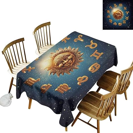 Amazon Cranekey アウトドア長方形テーブルクロス 占星術 古代 山羊座のイラスト サイン入り 神話ギリシャのサターンデザイン マルチカラー ポリエステル100 洗濯可能 テーブルクロス 54x90 Inch テーブルクロス オンライン通販