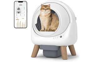 QXPZTK Self Cleaning Litter Box,Automatic Cat Litter Box for Multiple Cats,Robot with APP Control,Dual Safety Protection,Odor-Free Waste Disposal Includes Trash Bags,White