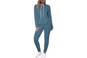 WIHOLL Two Piece Outfits Sweatsuits for Women Set Hoodie and Sweatpants Set Jogging Suits with Kangaroo Pockets