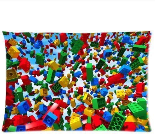 GoGoGing personalized cool colorful Lego Blocks pattern soft Satin pillowcase,Zipper pillow cases 20"(W)x30"(L)one side