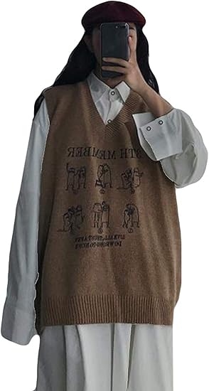 Amazon Aozuoメンズ ニットベスト Vネック コットン 無地 セーター ベスト ビジネス カジュアル 春秋冬 黒ベスト 綿 快適 原宿風 ノースリーブ チョッキ プリント おおきいサイズ ベスト 通販