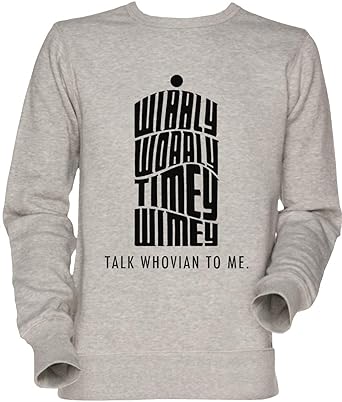 Talk Whovian to Me Unisex Herren Damen Jumper Sweatshirt Grau Men's Women's Jumper Grey