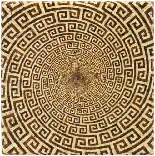 XL Coasters Greek Key Spiral (9 Inch) – Oversized cork absorbent drink coaster