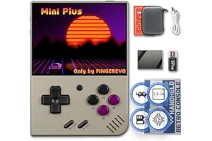 FINGEREVO Miyoo Mini Plus Handheld Game Console 3.5-inch 640*480 IPS Screen 3000mAh Miyoo-mini+ with Portable Case Retro Gray