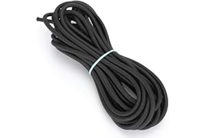 Round Elastic Rope, 7mm 10m / 32.8ft Clothes Elastic Cord With Strong Elasticity for Clothing DIY Black Braided Stretch Strap