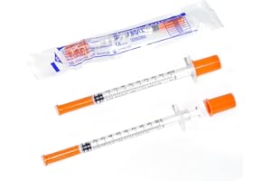 BEICOK 100pack 1cc Syringes with 32G 5/16 Inch-8mm U-100 Accurate Measuring for Liquid Individually Sealed Packaging