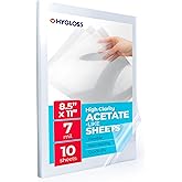 Hygloss 8.5 x 11 Acetate Paper - 7 Mil Clear Acetate Sheets - 10 Pack