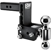 B&amp;W Trailer Hitches Tow &amp; Stow Adjustable Trailer Hitch Ball Mount - Fits 2" Receiver, Dual Ball (2" x 2-5/16"), 5" Drop, 10,000 GTW - TS10037B
